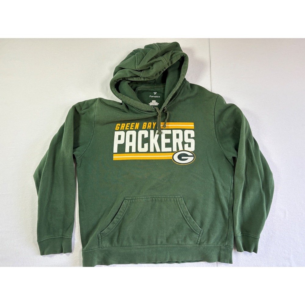 Green Bay Packers NFL Hoodie‎ Mens Large Green Pullover Graphic Sweatshirt